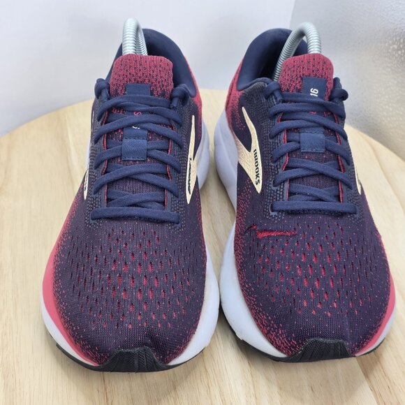 Brooks Ghost 16 Women's Blue Pink White Peacoat Running Shoes Size 8.5 D Wide - Picture 4 of 10